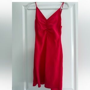 Zara Red Spaghetti-Strap V-Neck Dress